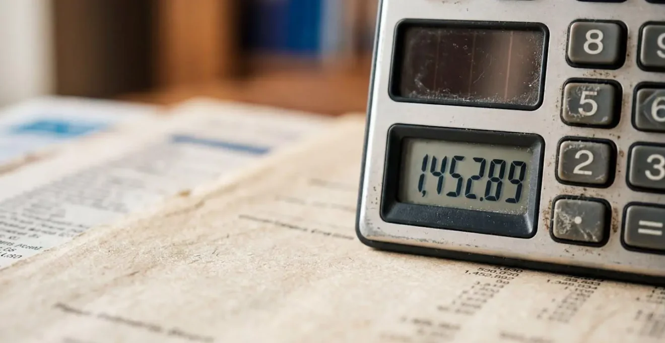 Calculs financiers et documents fiscaux sur bureau d'expert-comptable