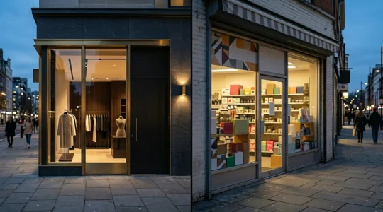 Comparaison visuelle entre deux boutiques illustrant l'impact d'une image de marque premium