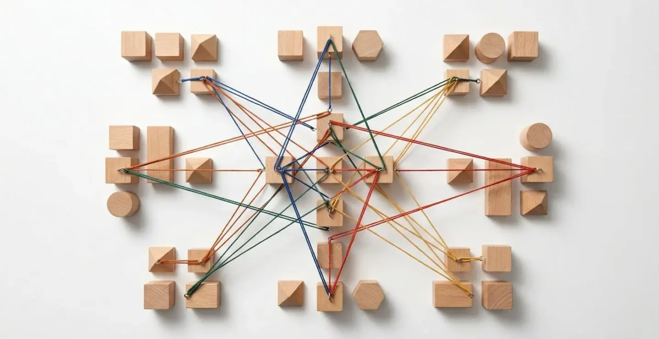 Matrice stratégique montrant l'alignement entre activités et segments clients avec des connexions visuelles