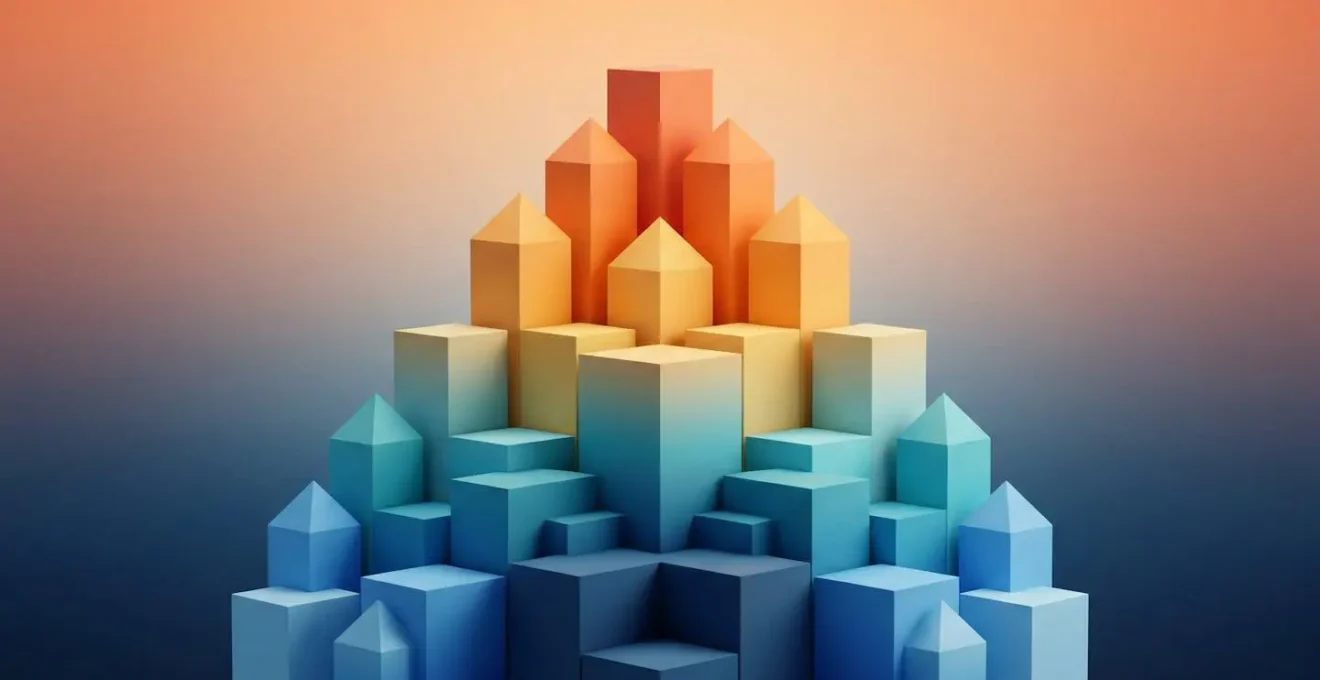 Graphique abstrait montrant une transition progressive avec courbes ascendantes